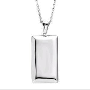 Bar Pendant Necklace in Stainless Steel 20 Inches